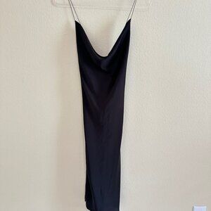Black Satin Slip Dress